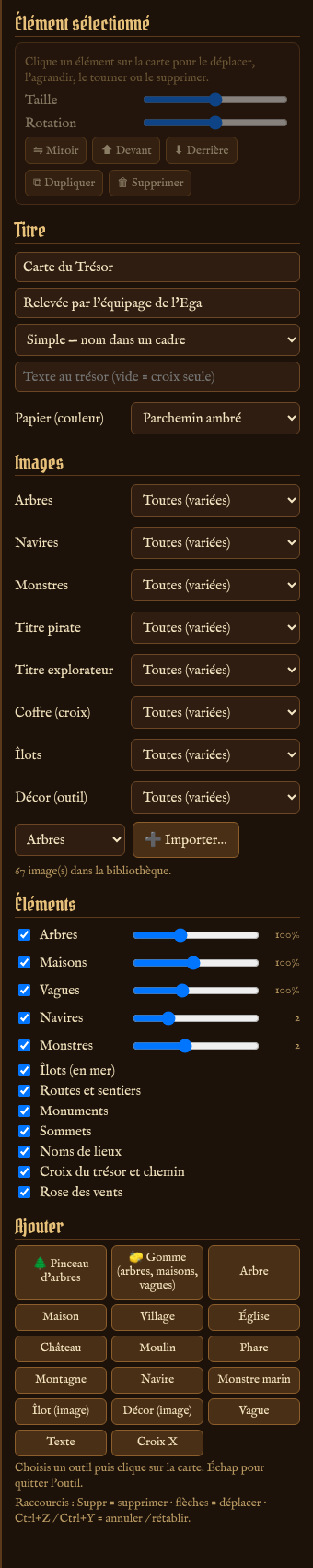 Le panneau de droite en entier